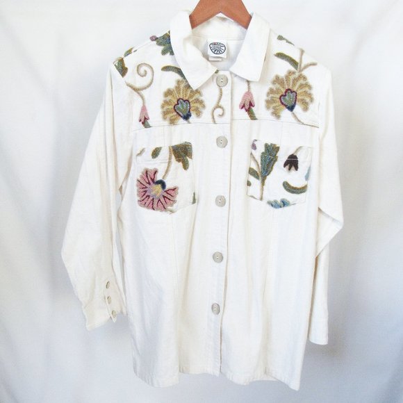 Vintage Cream Floral Button Shirt